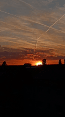Vibrant sunset colors observed over Lahr/Schwarzwald, Germany
