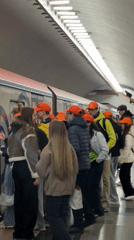 Moscow commuters and airport security scenes documented Friday evening
