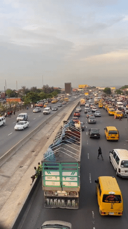 Heavy traffic clogs Ikeja highway during evening rush hour