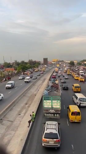 Heavy traffic clogs Ikeja highway during evening rush hour