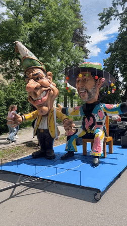 Cartoon parade float spotted in Gabrovo, Bulgaria