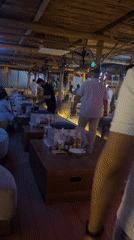 Visitor documents Dubai beach resort with surf club amenities