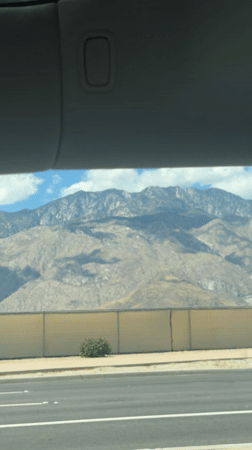 Vehicle occupant observes pickup truck on Palm Springs road