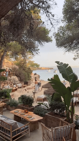 Lazy afternoon at a Sant Antoni beach cove and its restaurants