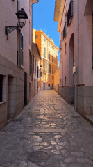 Morning stroll through Palma de Mallorca's sunlit historic streets