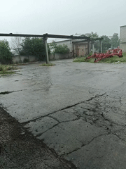 Heavy rainstorm documented at industrial site during seven-minute span