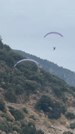 Paragliding and beach activities observed in Fethiye, Turkey