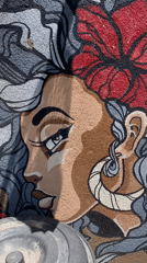 Mural of woman with flower accent documented in Ahangama