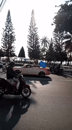 Morning rush hour activity captured in coastal Nha Trang