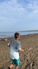 Lazy afternoon on a sandy Siberian riverbank