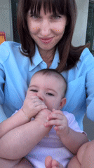 Morning with a baby along the Sicilian coast