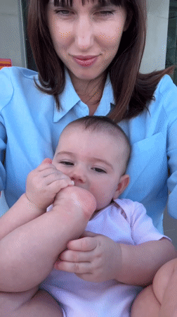 Morning with a baby along the Sicilian coast