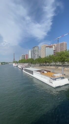 Seine riverfront views with the Eiffel Tower in the background