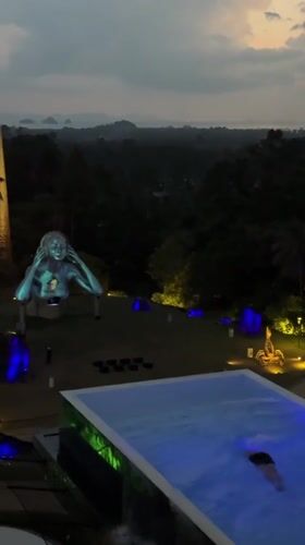 Projection mapping light art festival transforms Ko Samui resort at night