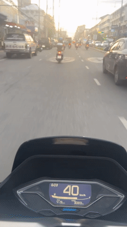 Motorcyclist records routine traffic in Pattaya City, Thailand