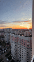 Sunset documented across Moscow residential areas by multiple witnesses