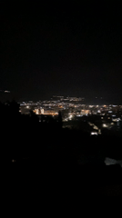 Night city view captured from high vantage point in Montenegro