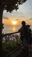 Sunset gathering and monkey sighting at Kuta Selatan beach