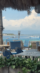 Beachside restaurant deck captured on video in Indonesia