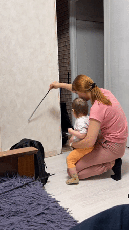 Family enjoys quiet evening with sushi dinner in Krapivka home