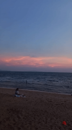Beach gathering with games and relaxation in Pattaya sunset