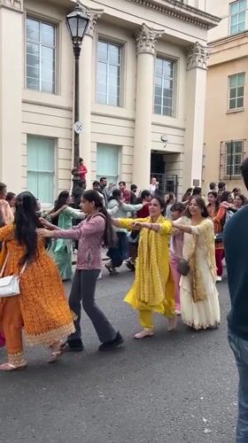 Traditional dancing and street celebration in central Belfast