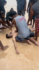 Emergency response on Kabalana Beach, Sri Lanka
