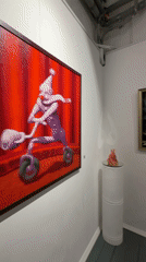 Gallery visitor documents diverse artwork collection in Moscow