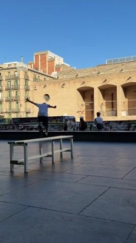 Skateboarding and street scenes across central Barcelona