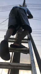 Utility pole maintenance underway in Ado, Nigeria