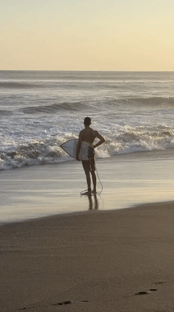 Morning life unfolds in North Kuta surf town