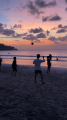 Sunset volleyball and nightfall on a Kuta Selatan beach