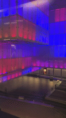 Live music performance with light installations observed in Buenos Aires