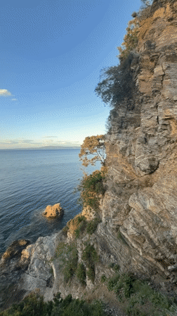 Scenic coastal overlook filmed in Sithonia, Greece