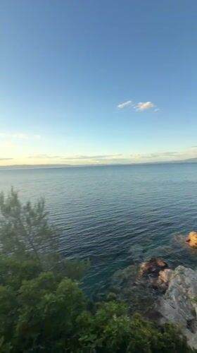 Scenic coastal overlook filmed in Sithonia, Greece