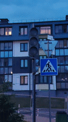 Evening street lights documented in Belarus rural district