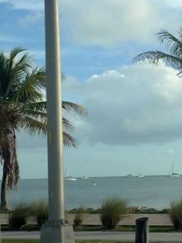 Boats spotted on Miami waters from moving vehicle