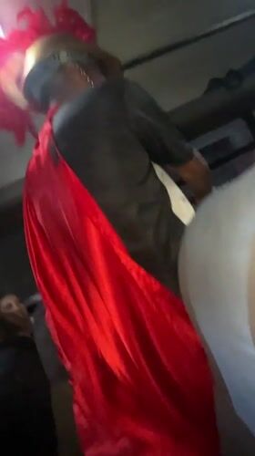 Roman costume spotted at indoor party in Los Robles