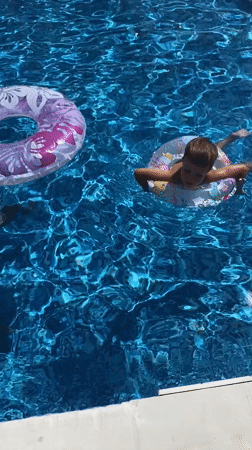 Sunny pool day in Bamboura, Abkhazia