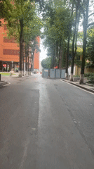 Morning street activity captured in Yuzhong District, China
