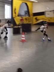 Children practice roller skating at indoor facility in Novosibirsk