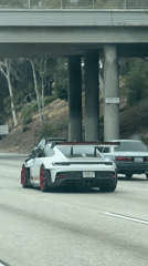 White Porsche GT3 spotted on LA highway near Tenth Avenue