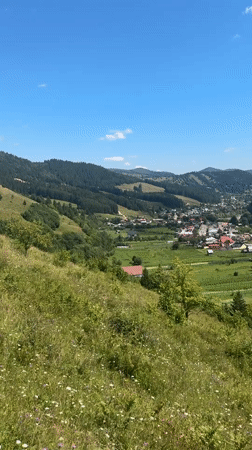 Mountain scenery from the Romanian highlands on a clear summer day