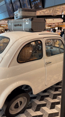 Car with luggage spotted inside Rome airport terminal
