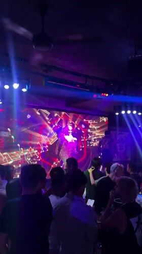 Drag queen performs with backup dancers at Kuta nightclub