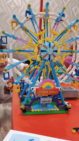 Building a Lego Ferris wheel at home in Sochi