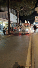 Novelty vehicles light up Gatteo's streets on a summer night