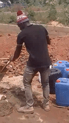 Road construction work underway in Lokoja, Nigeria