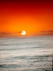 Cartoon drawings and tropical sunset scenes captured in brief timespan