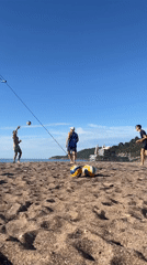 Morning beach volleyball and coastal activities in Montenegro